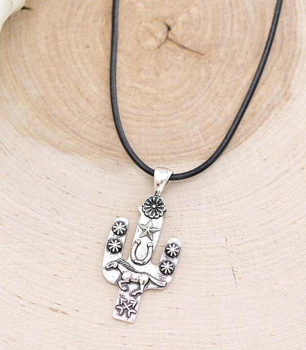 NECKLACES :: WESTERN TREND :: Wholesale Western Cactus Pendant Necklace