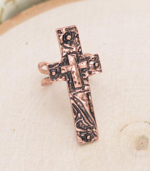 RINGS :: Wholesale Western Cross Cuff Ring