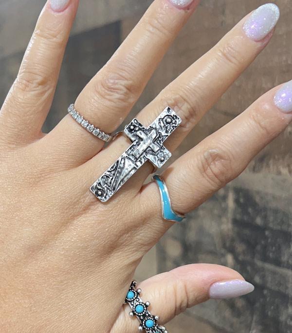 RINGS :: Wholesale Western Cross Cuff Ring