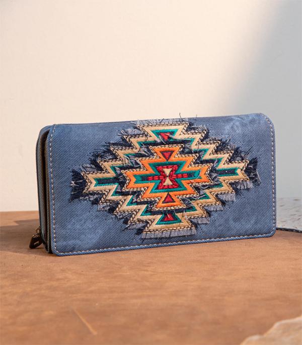 MONTANAWEST BAGS :: WALLETS I SMALL ACCESSORIES :: Wholesale Montana West Aztec Denim Wallet