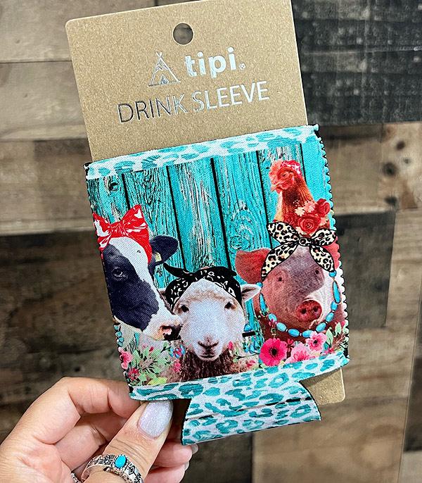<font color=BLUE>WATCH BAND/ GIFT ITEMS</font> :: GIFT ITEMS :: Wholesale Fancy Farm Animal Print Drink Sleeve