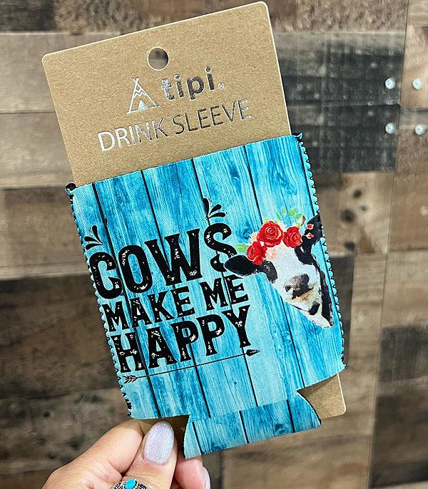 <font color=BLUE>WATCH BAND/ GIFT ITEMS</font> :: GIFT ITEMS :: Wholesale Cows Make Me Happy Drink Sleeve