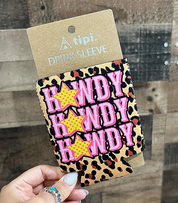 <font color=BLUE>WATCH BAND/ GIFT ITEMS</font> :: GIFT ITEMS :: Wholesale Howdy Leopard Print Drink Sleeve