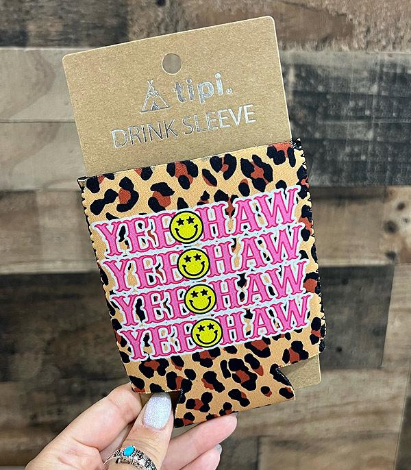 <font color=BLUE>WATCH BAND/ GIFT ITEMS</font> :: GIFT ITEMS :: Wholesale Yeehaw Leopard Print Drink Sleeve