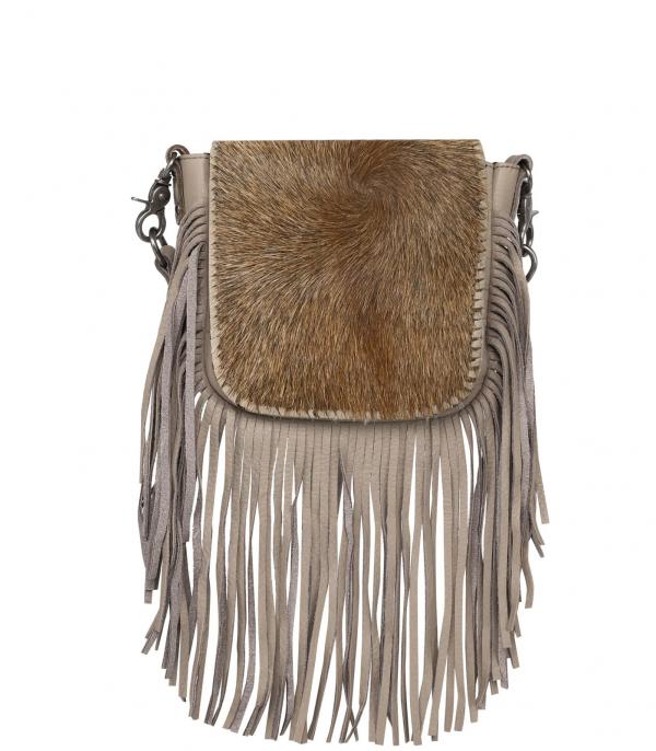 MONTANAWEST BAGS :: CROSSBODY BAGS :: Wholesale Cowhide Fringed Crossbody Bag
