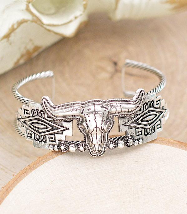 New Arrival :: Wholesale Western Aztec Steer Skull Bracelet
