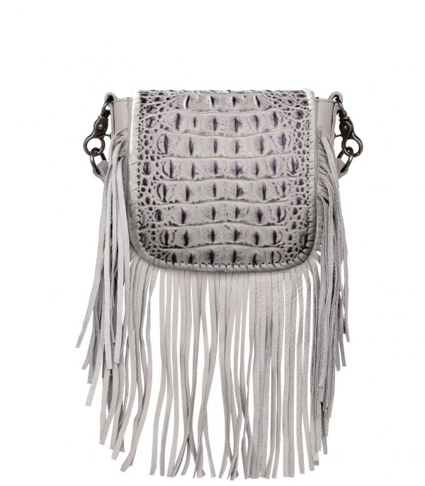 New Arrival :: Wholesale Leather Croc Fringe Crossbody Bag