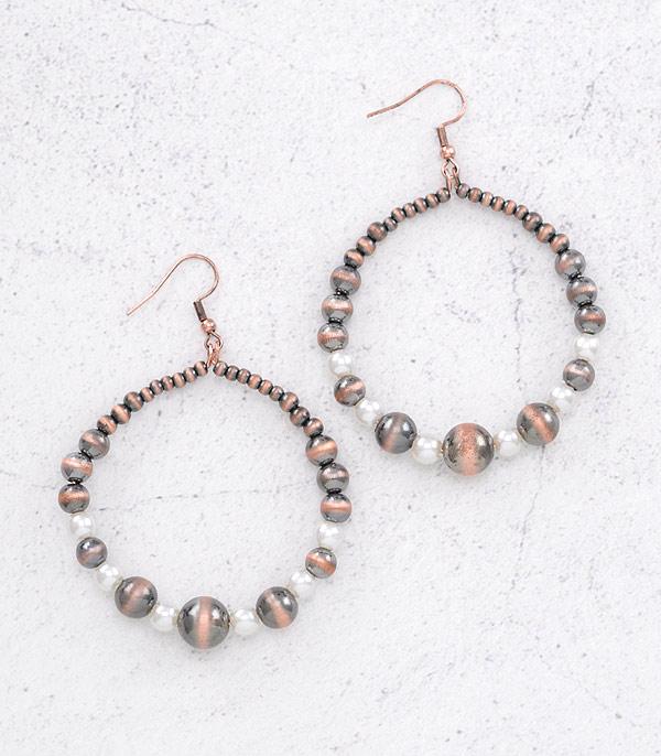 EARRINGS :: TRENDY EARRINGS :: Wholesale Western Navajo Pearl Hoop Earrings