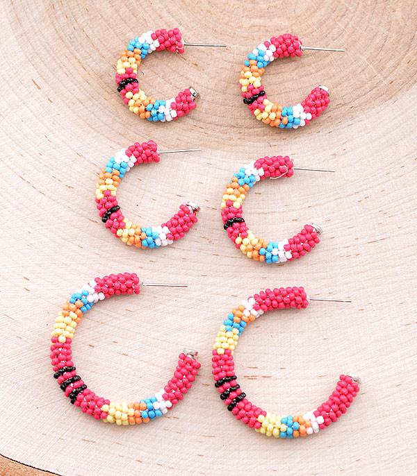 EARRINGS :: HOOP EARRINGS :: Wholesale Western Seed Bead Navajo Earrings