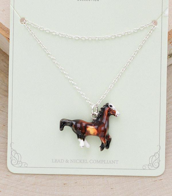 NECKLACES :: CHAIN WITH PENDANT :: Wholesale 3D Running Horse Pendant Necklace