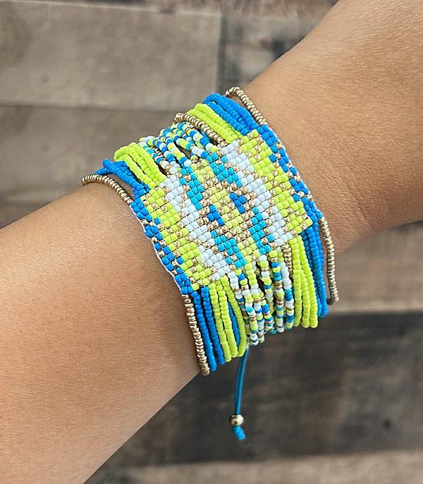 BRACELETS :: STRETCH-BEAD :: Wholesale Western Aztec Beaded Bracelet