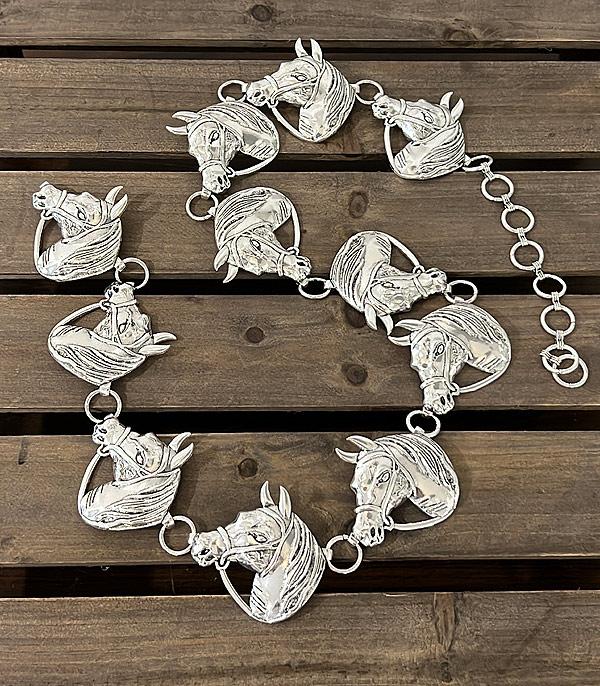 BELTS I SUNGLASSES :: BELTS :: Wholesale Western Horse Small Medium Concho Belt