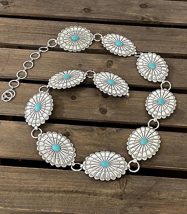 BELTS I SUNGLASSES :: BELTS :: Wholesale Turquoise Concho Large XL Belt