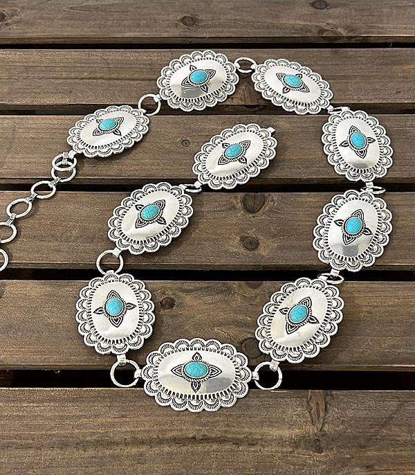 BELTS I SUNGLASSES :: BELTS :: Wholesale Turquoise Concho Small Medium Belt