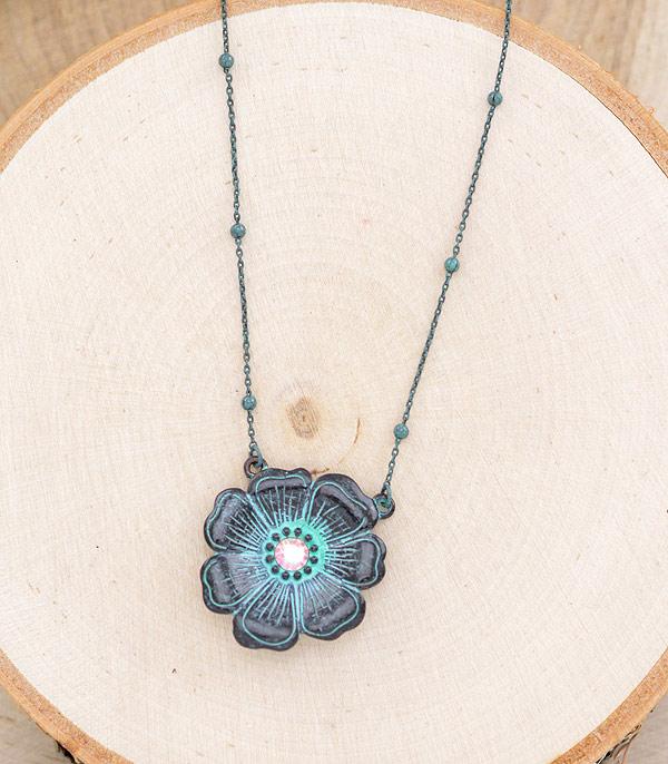 NECKLACES :: CHAIN WITH PENDANT :: Wholesale Western Flower Pendant Necklace