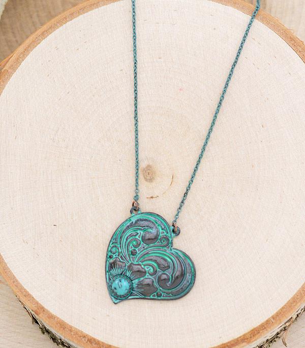 <font color=red>VALENTINE'S</font> :: Wholesale Western Turquoise Heart Necklace