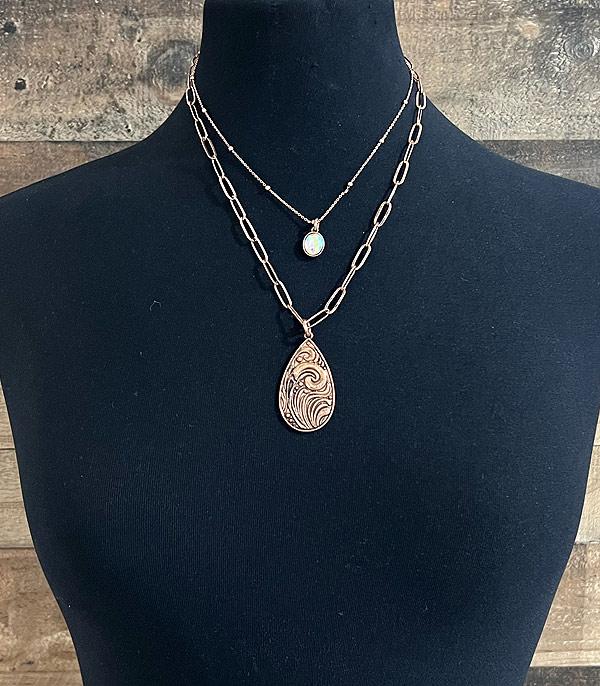 NECKLACES :: TRENDY :: Wholesale Western Teardrop Layered Necklace
