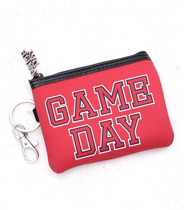 HANDBAGS :: WALLETS | SMALL ACCESSORIES :: Wholesale Game Day Keyring Coin Pouch