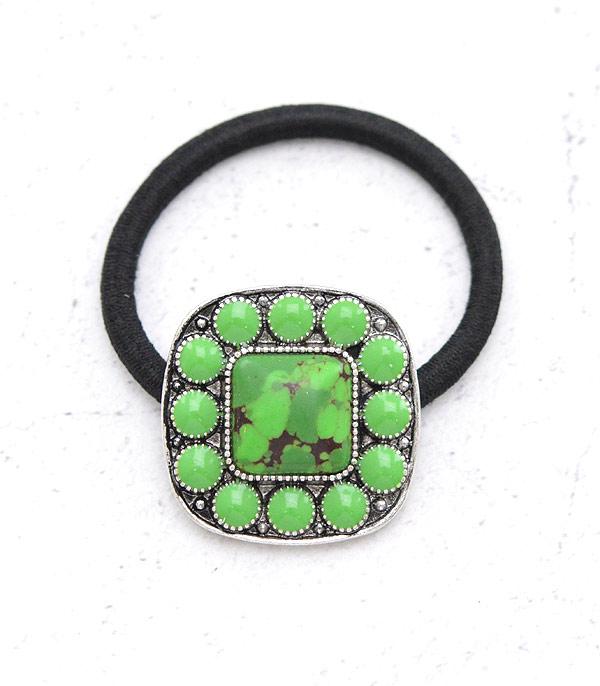 HATS I HAIR ACC :: HAIR ACCESSORIES :: Wholesale Western Semi Stone Ponytail Hair Tie
