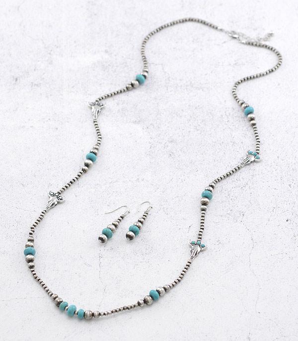 NECKLACES :: WESTERN LONG NECKLACES :: Wholesale Concho Navajo Pearl Long Necklace