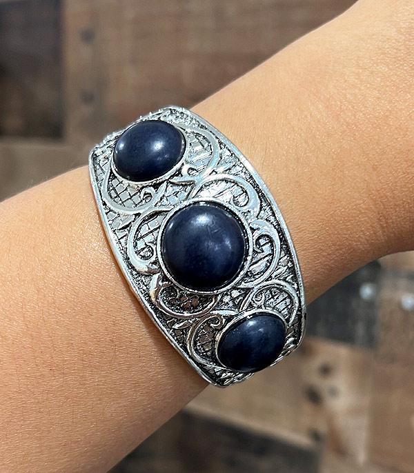 BRACELETS :: CUFF I BANGLE :: Wholesale Western Semi Stone Chunky Bracelet
