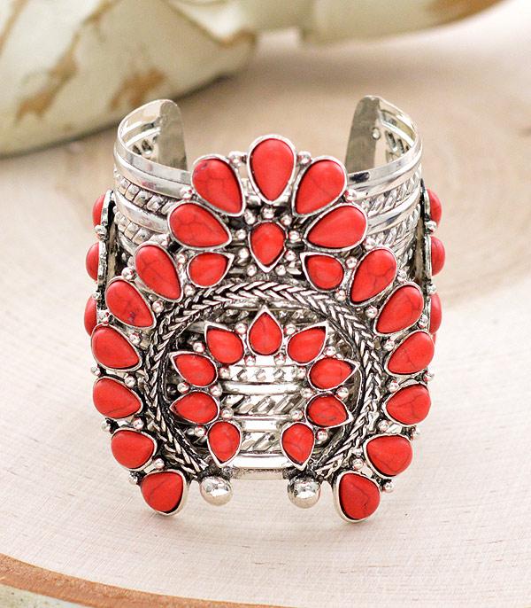 BRACELETS :: CUFF I BANGLE :: Wholesale Western Squash Blossom Bracelet