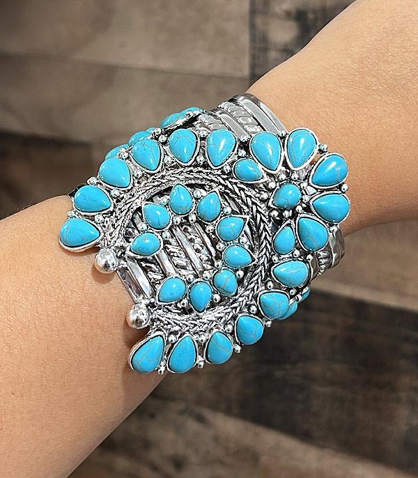BRACELETS :: CUFF I BANGLE :: Wholesale Western Squash Blossom Bracelet