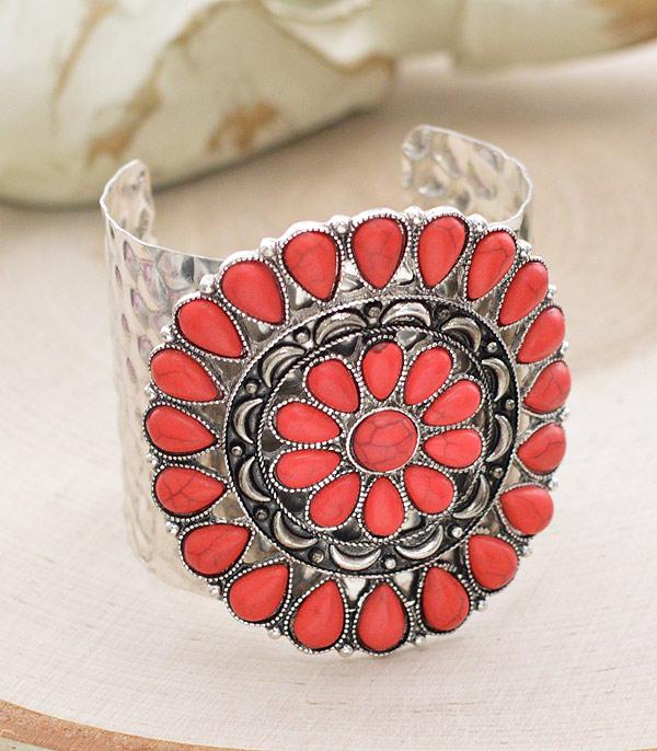 New Arrival :: Wholesale Western Semi Stone Concho Bracelet