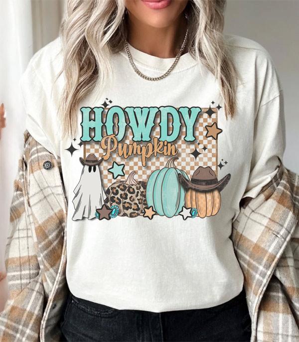 <font color=GREEN>HOLIDAYS</font> :: GRAPHIC TEES :: Wholesale Bella Canvas Howdy Pumpkin Tshirt
