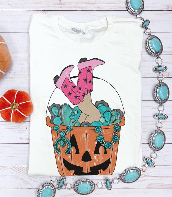 <font color=GREEN>HOLIDAYS</font> :: Wholesale Turquoise Halloween Basket Tshirt