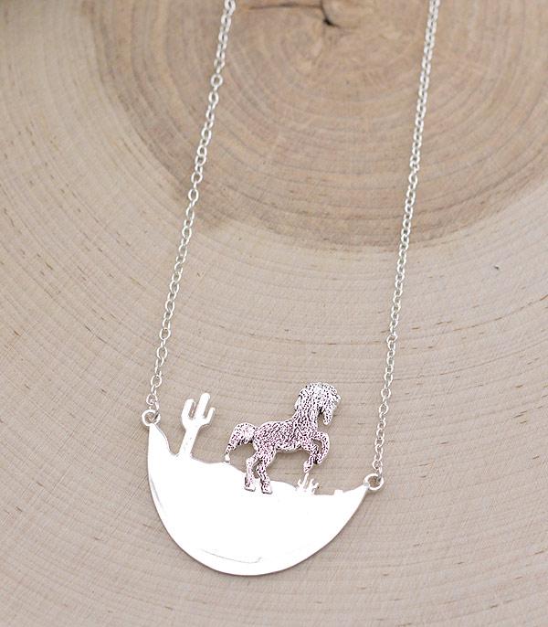 NECKLACES :: CHAIN WITH PENDANT :: Wholesale Western Horse Desert Necklace