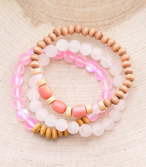 BRACELETS :: STRETCH-BEAD :: Wholesale Wooden Bead Bracelet Set