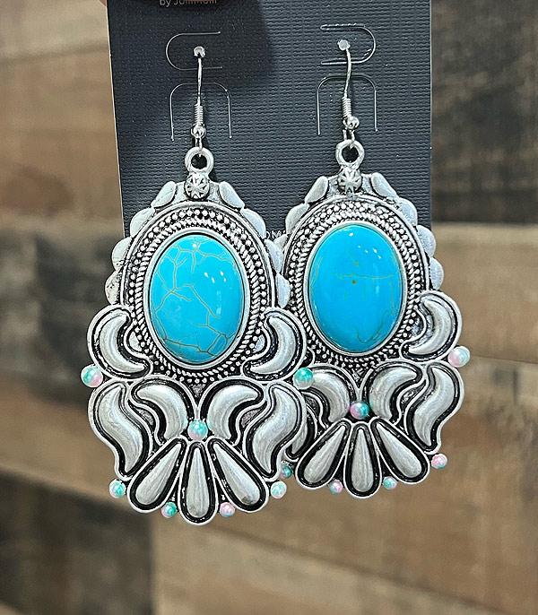 EARRINGS :: WESTERN HOOK EARRINGS :: Wholesale Western Cosmic Cowgirl Stone Earrings