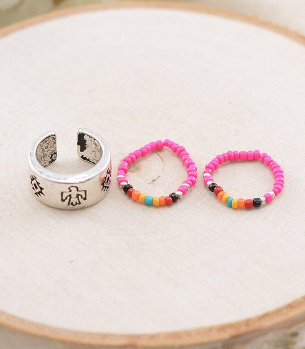 RINGS :: Wholesale Western Navajo Bead Ring Set