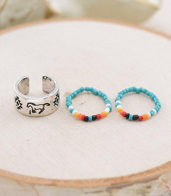 New Arrival :: Wholesale Western Navajo Bead Ring Set
