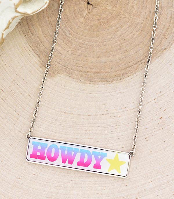 NECKLACES :: CHAIN WITH PENDANT :: Wholesale Western Howdy Multicolor Necklace