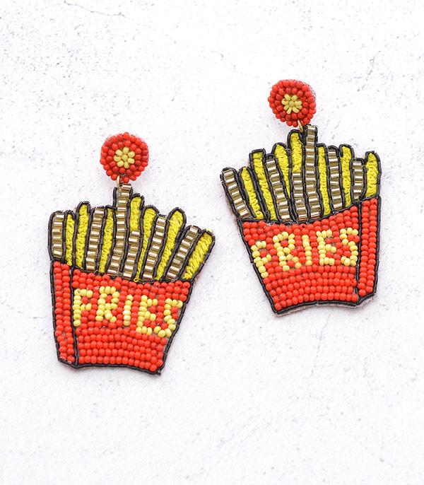 EARRINGS :: TRENDY EARRINGS :: Wholesale Beaded Fries Earrings