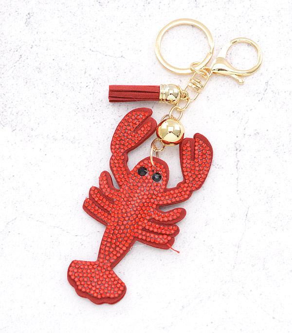 <font color=BLUE>WATCH BAND/ GIFT ITEMS</font> :: KEYCHAINS :: Wholesale Rhinestone Lobster Keychain