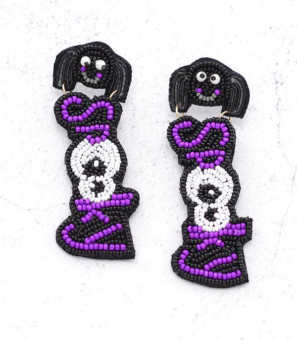 <font color=GREEN>HOLIDAYS</font> :: JEWELRY I BAGS :: Wholesale Spooky Halloween Beaded Earrings