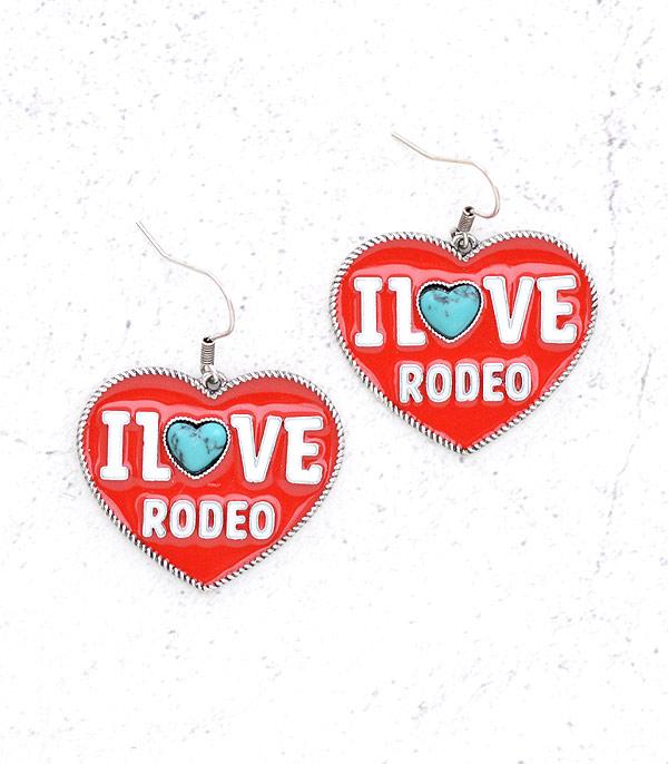 EARRINGS :: WESTERN HOOK EARRINGS :: Wholesale Western I Love Rodeo Earrings