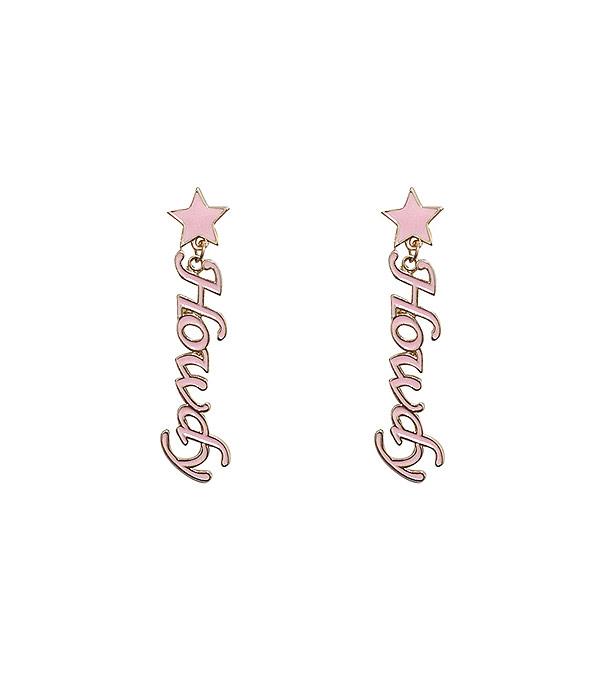 <font color=#FF6EC7>PINK COWGIRL</font> :: Wholesale Western Howdy Earrings