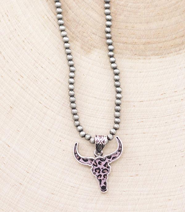 NECKLACES :: WESTERN TREND :: Wholesale Leopard Steer Head Navajo Necklace