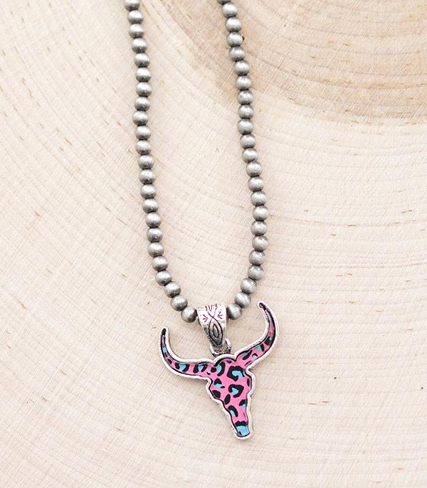 NECKLACES :: WESTERN TREND :: Wholesale Leopard Steer Head Navajo Necklace