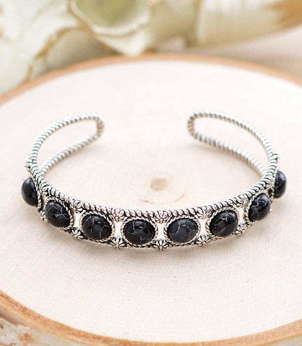 BRACELETS :: CUFF I BANGLE :: Wholesale Western Semi Stone Cuff Bracelet