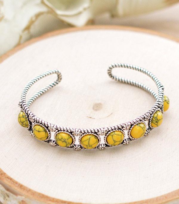 BRACELETS :: CUFF I BANGLE :: Wholesale Western Semi Stone Cuff Bracelet