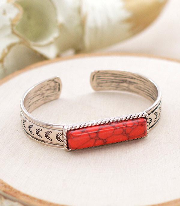BRACELETS :: CUFF I BANGLE :: Wholesale Western Semi Stone Cuff Bracelet
