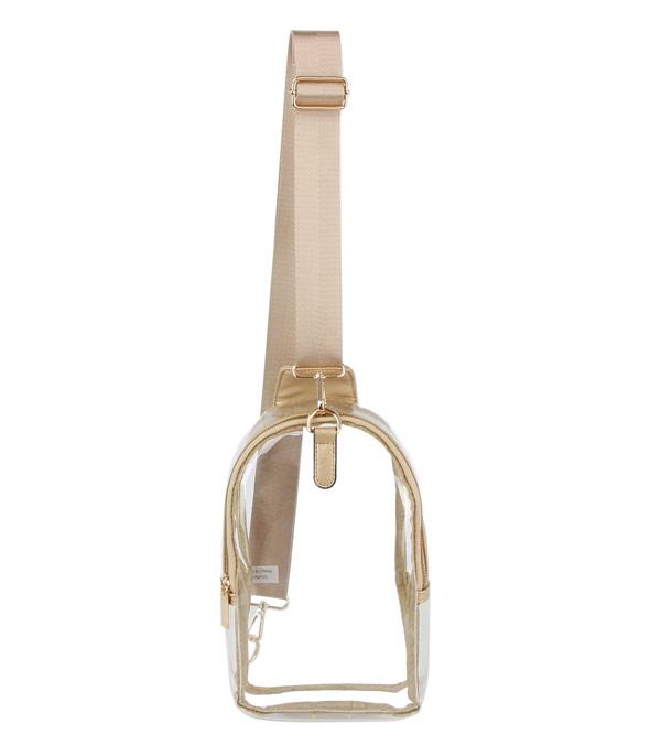 New Arrival :: Wholesale Clear Game Day Sling Bag