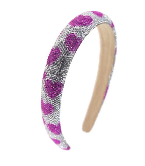 New Arrival :: Wholesale Pink Rhinestone Heart Headband