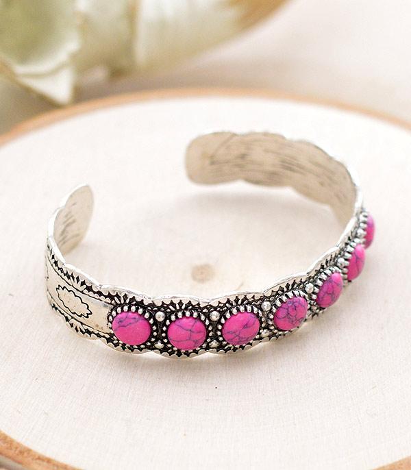 BRACELETS :: CUFF I BANGLE :: Wholesale Western Stone Cuff Bracelet
