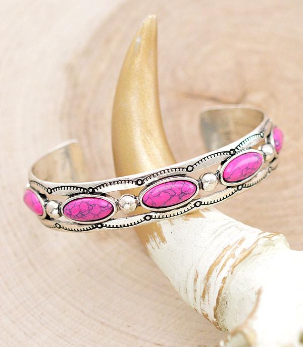 BRACELETS :: CUFF :: Wholesale Western Stone Cuff Bracelet